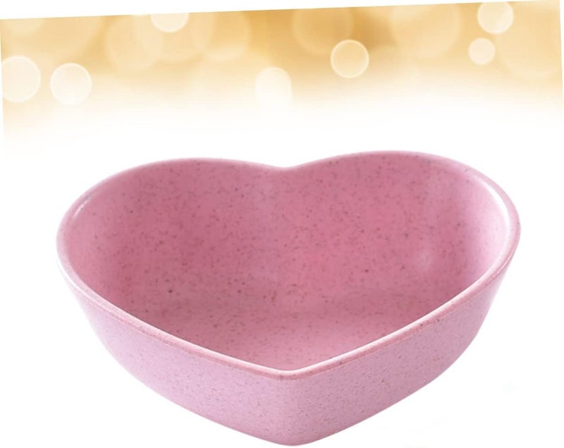 SHOWERORO 4pcs Porcelain Sauce Dishes Non Pink Heart Chip Bowl Pink Dishes Cute Sauce Dish Heart Decor Condiment Plates Ceramic Dip Bowls Soy Sauce Condiment Dish Heartshaped Seasoning Dish - Image 2