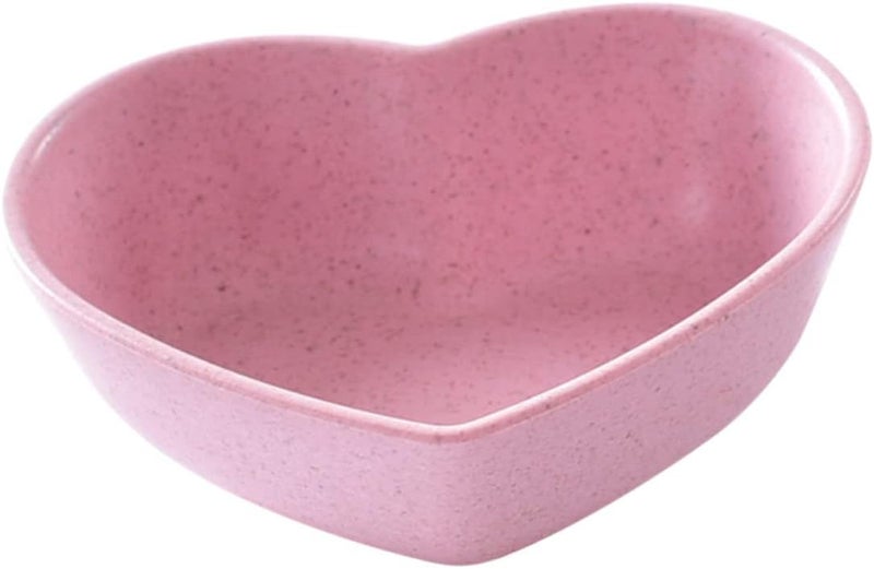 SHOWERORO 4pcs Porcelain Sauce Dishes Non Pink Heart Chip Bowl Pink Dishes Cute Sauce Dish Heart Decor Condiment Plates Ceramic Dip Bowls Soy Sauce Condiment Dish Heartshaped Seasoning Dish - Image 1