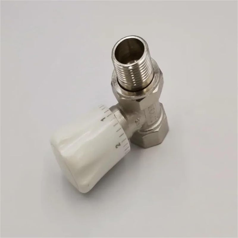Size 01 BSP Male Female Heating Radiator Angle Type Temperature Sensing Valve Flow Regulator - Image 5