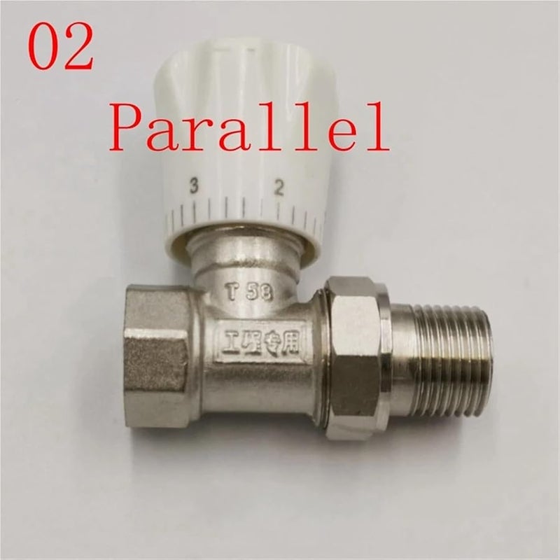 Size 01 BSP Male Female Heating Radiator Angle Type Temperature Sensing Valve Flow Regulator - Image 4