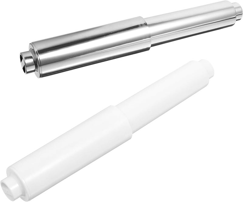 3pcs Retractable Toilet Paper Holder Rods for Bathroom and Chrome Spring Coil Paper Rack Practical Tissue Bar Replacement - Image 1