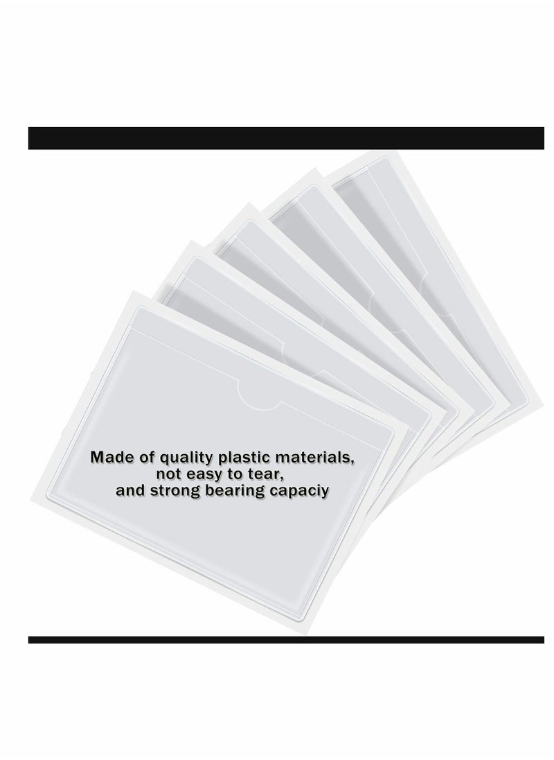 Generic - Self-Adhesive Index Card Pockets Top Open for Easy Loading Clear Plastic 30-Pack Perfect for Organizing and Protecting Your Cards - Image 1