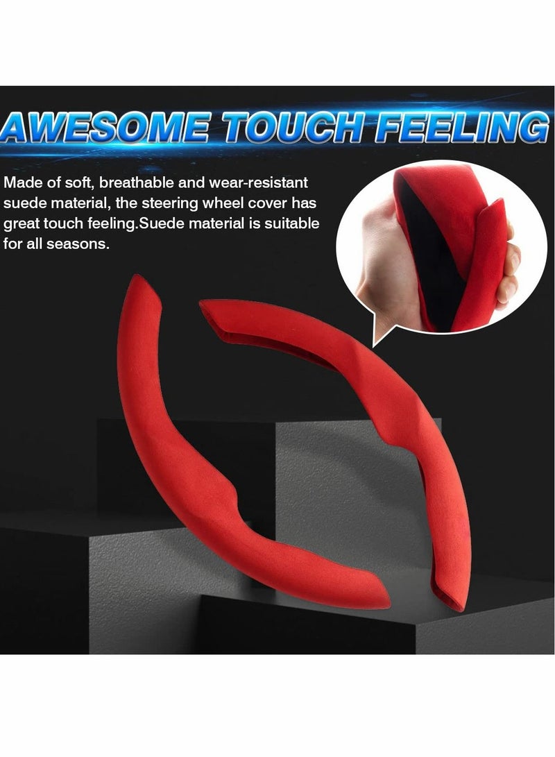 Excefore Steering Wheel Cover for Tesla Model Y 2020-2022/Model 3 2017-2022, Car Breathable Non Slip Steer Wheel Protector Cover - Image 5