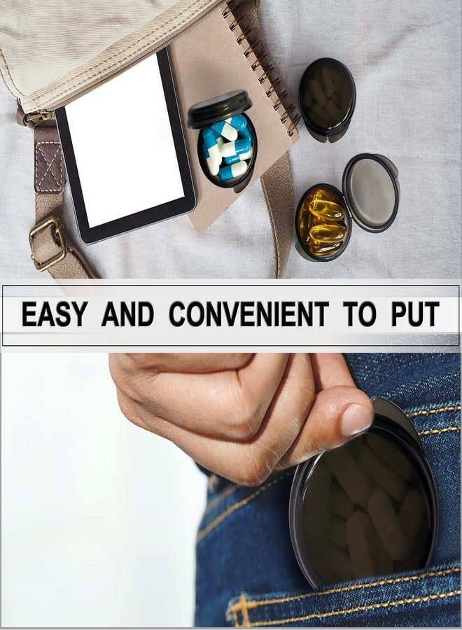 GIIYAA 3PCS Small Pocket Daily Pill Box Organizer - Portable Travel Wallet with Individual Compartments - Compact, Convenient and Easy-to-Use Mini Pill Container for On-the-Go Medication Management (Black - Image 5