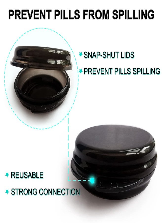 GIIYAA 3PCS Small Pocket Daily Pill Box Organizer - Portable Travel Wallet with Individual Compartments - Compact, Convenient and Easy-to-Use Mini Pill Container for On-the-Go Medication Management (Black - Image 4