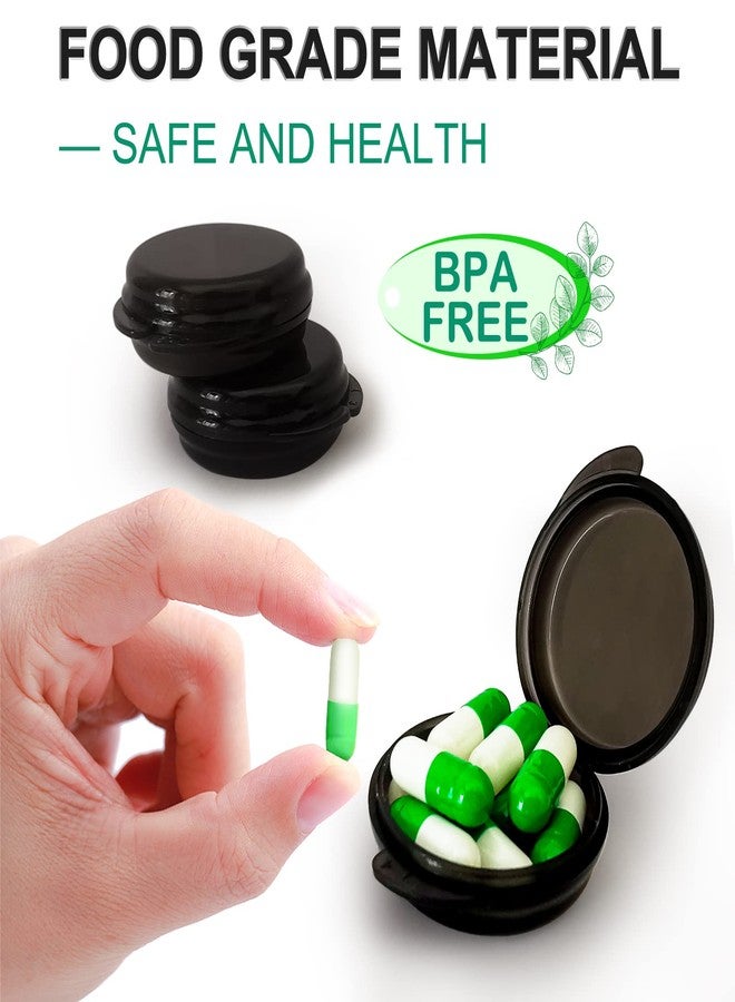 GIIYAA 3PCS Small Pocket Daily Pill Box Organizer - Portable Travel Wallet with Individual Compartments - Compact, Convenient and Easy-to-Use Mini Pill Container for On-the-Go Medication Management (Black - Image 2