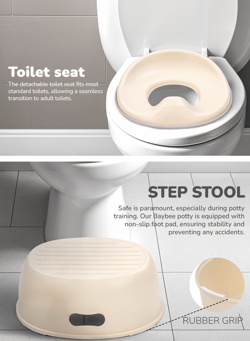 بيبي مقعد نونية الأطفال ناندو 3 في 1 من بايبي للأطفال، كرسي مقعد تدريب الأطفال على النونية مع واقي من الرذاذ ومقعد للنونية للأطفال الصغار مقعد المرحاض الغربي للأطفال من عمر 0 ​​إلى 5 سنوات صبي فتاة بيج - Image 3