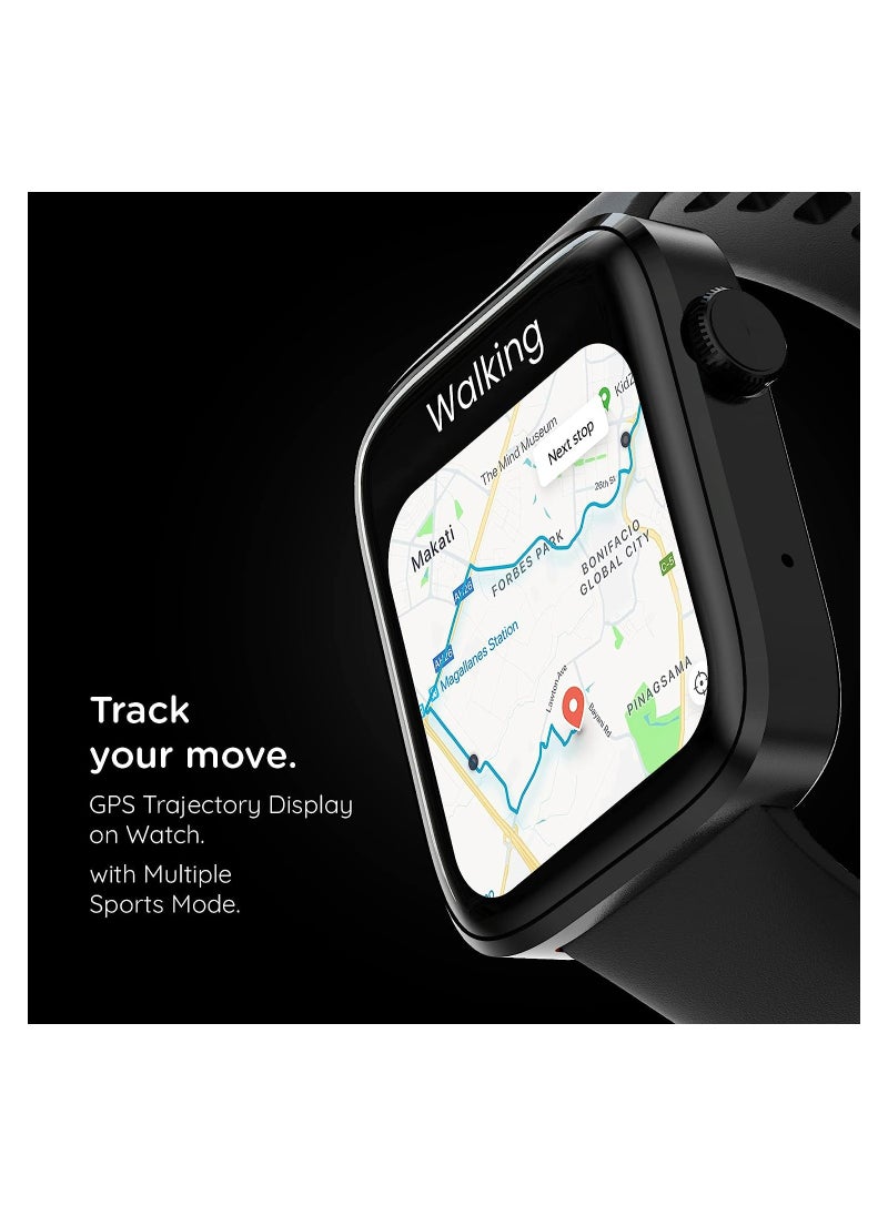 Pebble Cosmos Prime 1.91" IPS Display (600 Nits), Wireless Charging Smartwatch for Men & Women, 50+ Sports Mode, IP67 Water Resistance, Compatible with Android & iOS, 260mAH Battery - Jet Black  - Image 5