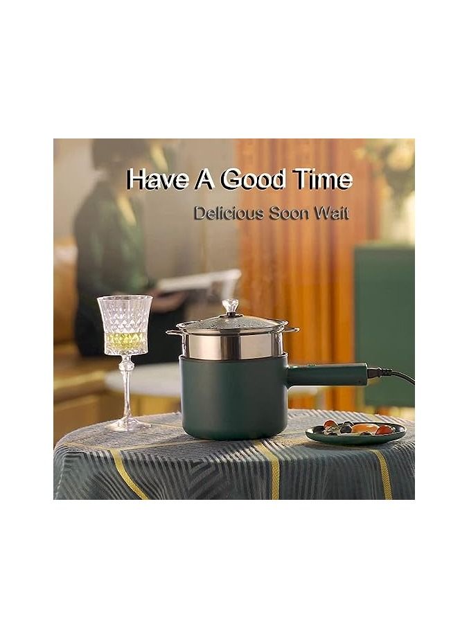 Electric Hot Pot With Steam Rack Accessory  Measurment of 1.8 L Portable Electric Skillet With Nonstick Coating Dual Power Control Multi Function System Electric Cooker For Stir Fry Steak For Dorm  - Image 4