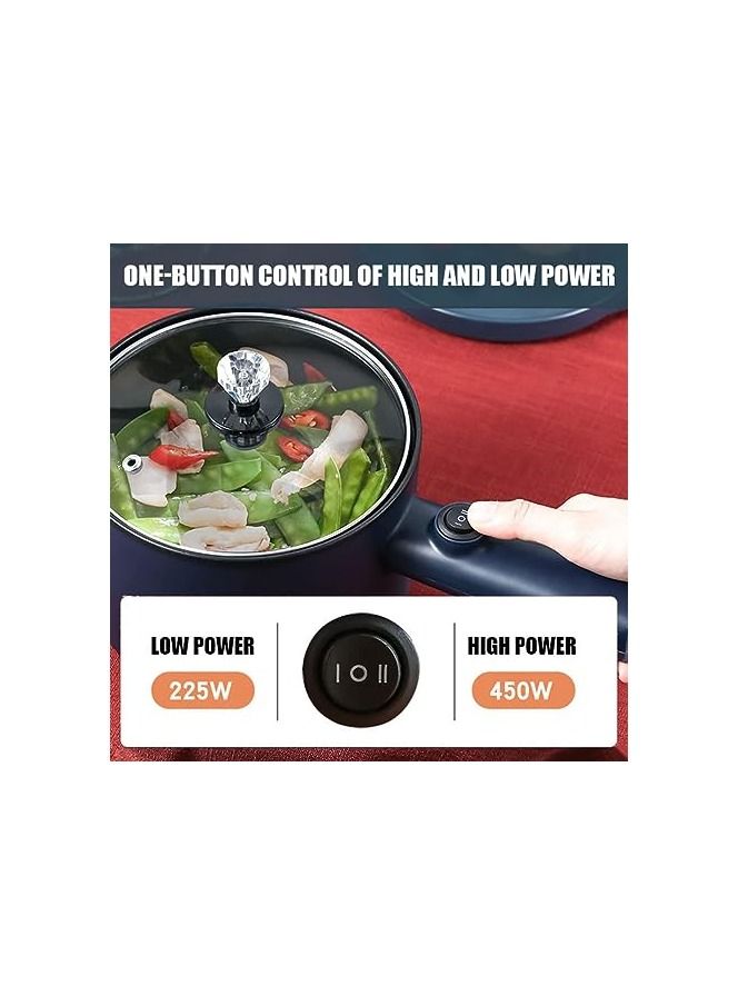 Electric Hot Pot With Steam Rack Accessory  Measurment of 1.8 L Portable Electric Skillet With Nonstick Coating Dual Power Control Multi Function System Electric Cooker For Stir Fry Steak For Dorm  - Image 5