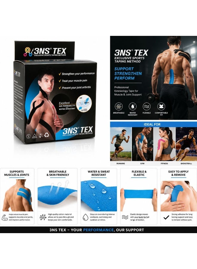 3NS TEX Kinesiology Sports Tape – Muscle & Joint Support – Water Resistant - Image 2