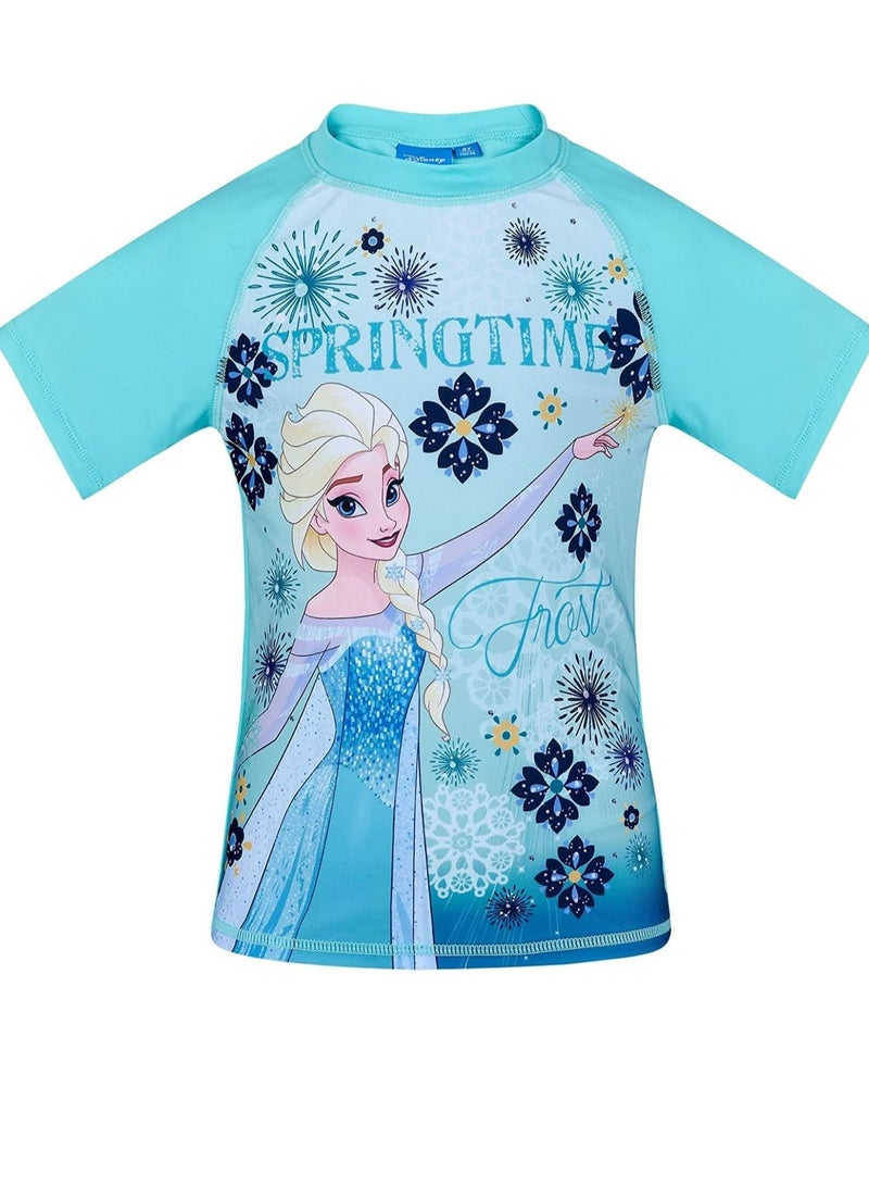 Disney Frozen Girl T-Shirt Swim Uv Protection - Image 1