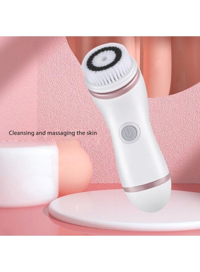 Rechargeable Rotating Facial Cleansing Brush Set with 4 Heads - Image 3