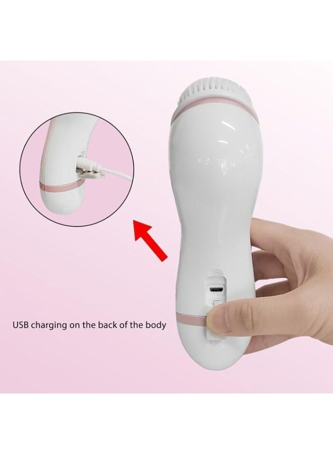 Rechargeable Rotating Facial Cleansing Brush Set with 4 Heads - Image 4