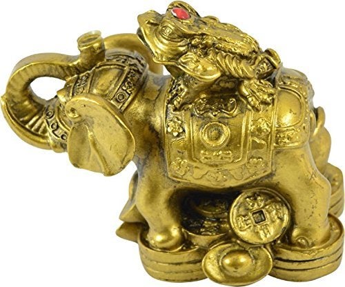 RIPE INDIA® Feng Shui King Money Toad Three Legged Frog On Trunk Up Elephant for Prosperity Financial Business Strength Success Good Luck - Image 5