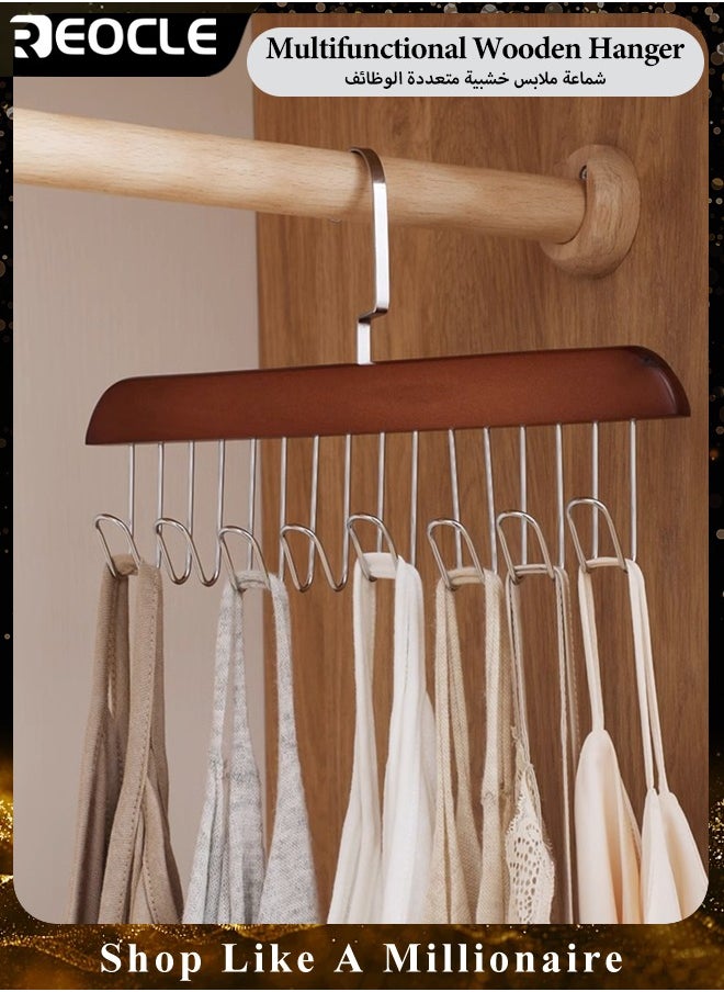 REOCLE - 1pc Multi Hook Coat Racks 360 Degree Space Saving Hangers with 8 Hooks Multifunctional Non-Slip Storage Hangers for Ties, Scarves, Socks - Image 1