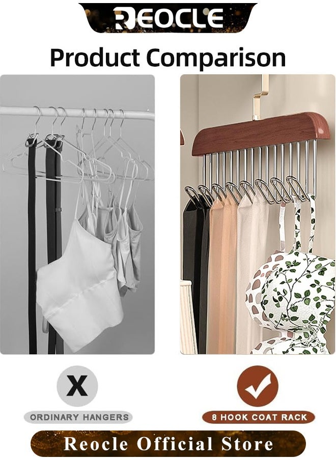 REOCLE - 1pc Multi Hook Coat Racks 360 Degree Space Saving Hangers with 8 Hooks Multifunctional Non-Slip Storage Hangers for Ties, Scarves, Socks - Image 1