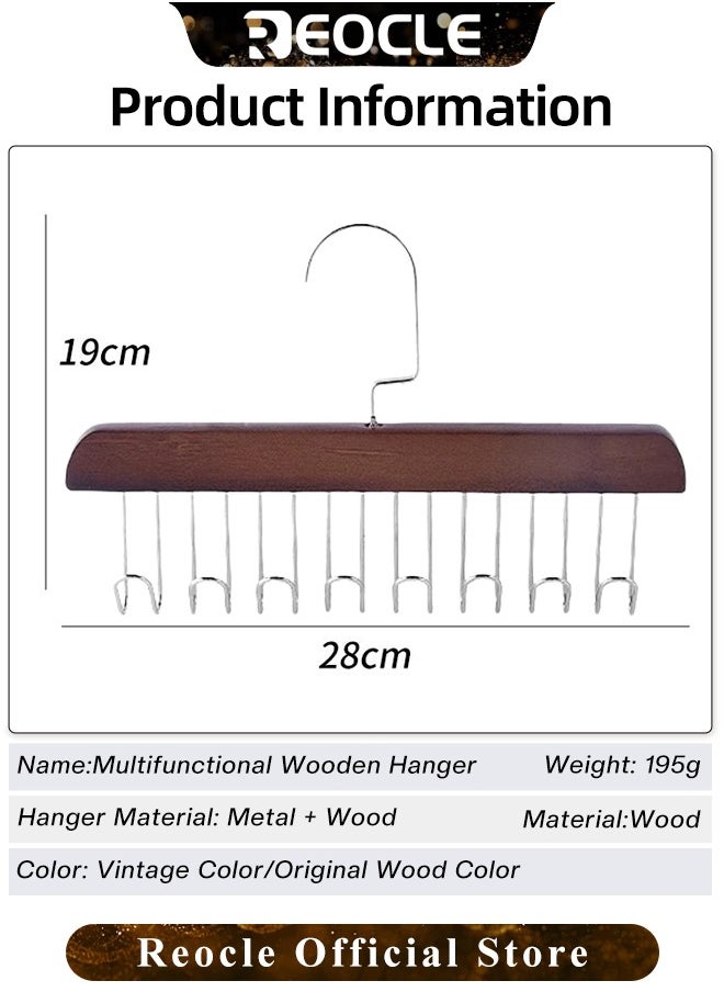 REOCLE - 1pc Multi Hook Coat Racks 360 Degree Space Saving Hangers with 8 Hooks Multifunctional Non-Slip Storage Hangers for Ties, Scarves, Socks - Image 1