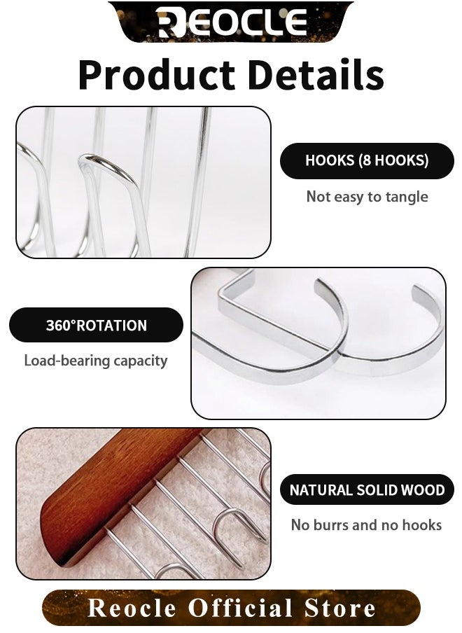 REOCLE - 1pc Multi Hook Coat Racks 360 Degree Space Saving Hangers with 8 Hooks Multifunctional Non-Slip Storage Hangers for Ties, Scarves, Socks - Image 1
