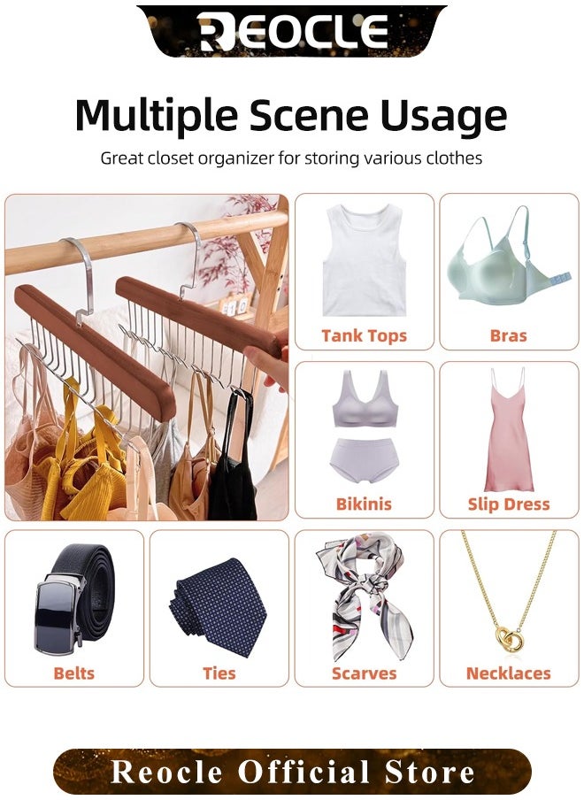 REOCLE - 1pc Multi Hook Coat Racks 360 Degree Space Saving Hangers with 8 Hooks Multifunctional Non-Slip Storage Hangers for Ties, Scarves, Socks - Image 1