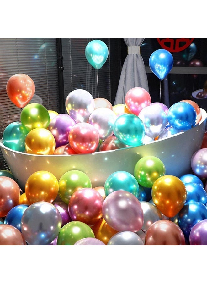 MOMENT 100 Pieces Decorated Party Balloons Assorted Color - Multicolor Balloons For Party Decoration| Birthday | Wedding | Christmas | Party Supplies  - Image 5