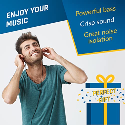 KLIM Fusion Earbuds with Microphone + Long-Lasting Wired Ear Buds + 5 Years Warranty - Innovative: in-Ear with Memory Foam + Earphones with Mic and 3.5 mm Jack - Black - Image 4