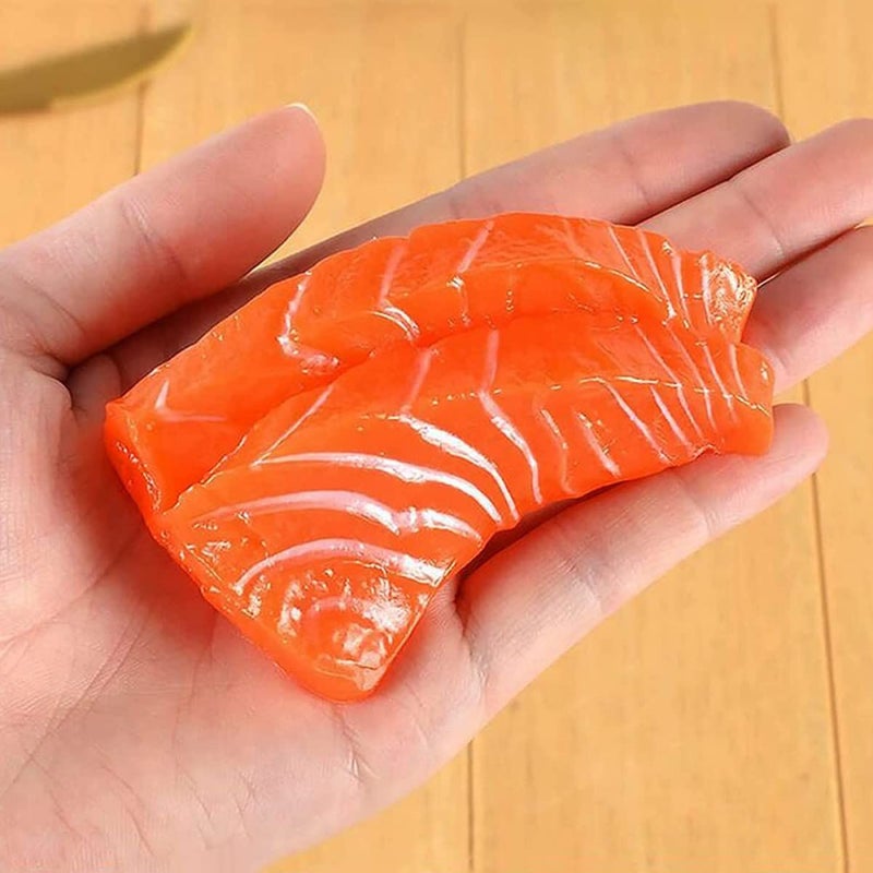 6 Realistic Miniature Sushi Salmon Model Fake Fish Decor For Restaurant Scene Photography Props - Image 4