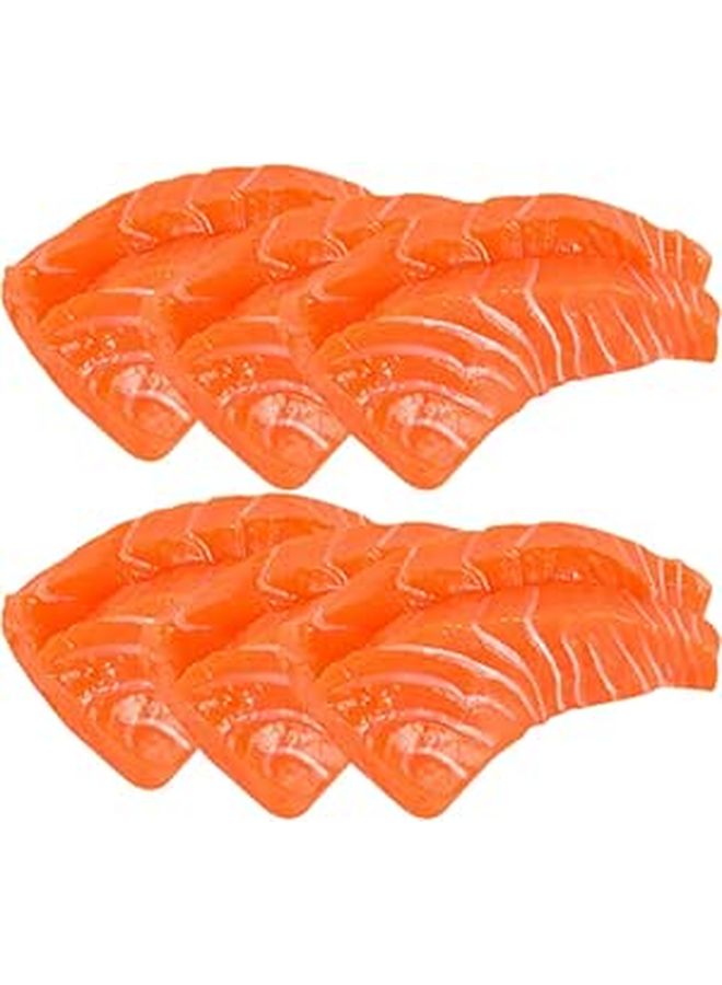6 Realistic Miniature Sushi Salmon Model Fake Fish Decor For Restaurant Scene Photography Props - Image 1