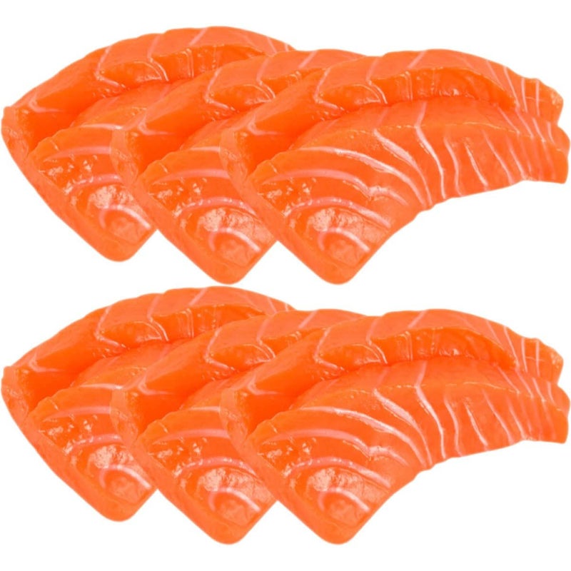 6 Realistic Miniature Sushi Salmon Model Fake Fish Decor For Restaurant Scene Photography Props - Image 2