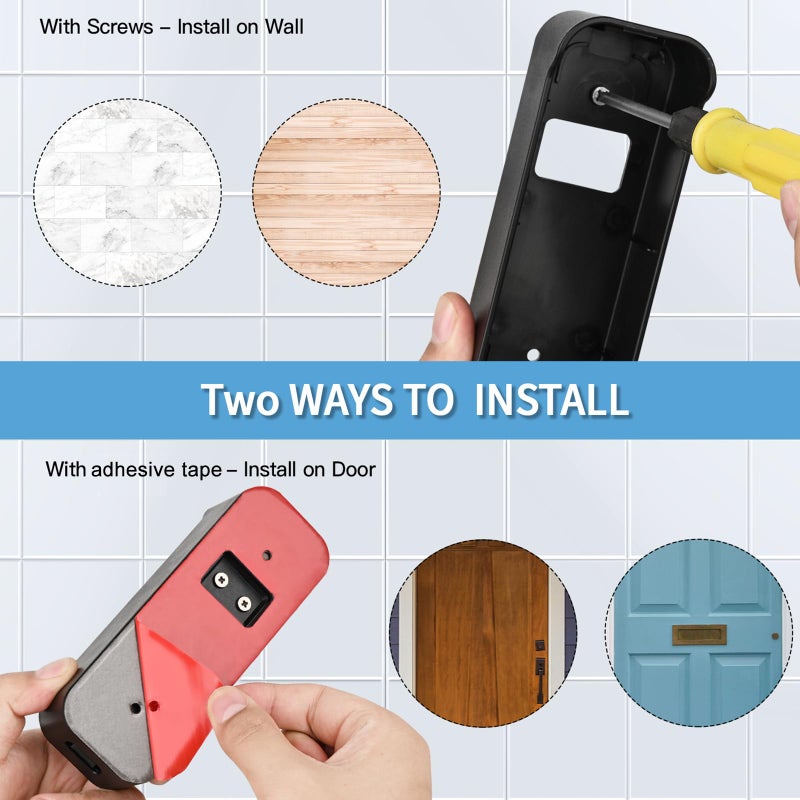 ALERTCAM Adhesive Door Mount Compatible with Blink Video Doorbell (2021-1st Gen), No-Drill Mounting Bracket, Not for Blink Video Doorbell (2025-2nd Gen), Accessories for Your Security System - Black - Image 4