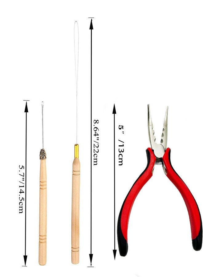 Peiyulex Hair Extensions Tools Kit Professional Hair Styling Tools Accessory 500 Pcs Micro Ring Beads 1 Plier 2 Hook Needle Pulling Loop, for Tinsel I tip hair extensions. - Image 2
