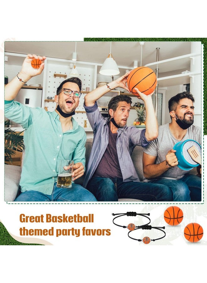 Romooa 48 Pieces Basketball Party Favor Sports Birthday Supplies Set 24 Inspirational Basketball Bracelets 24 Mini Basketball Foam Stress Ball for Sports Theme Birthday Party Team Gifts - Image 4