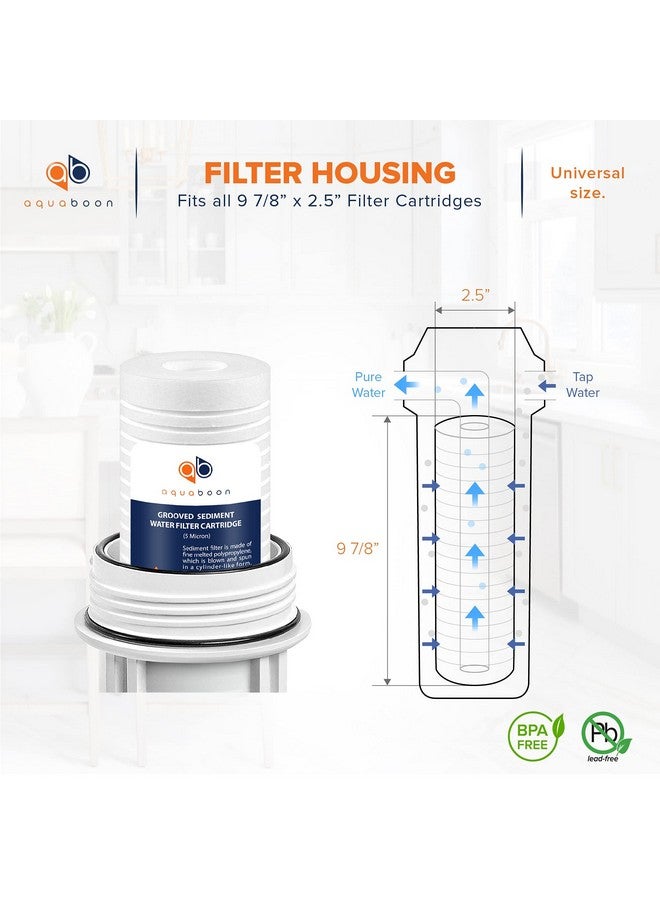 أكوابون خرطوشة فلتر مياه بديلة Aquaboon Whole House 1 Micron 10 x 2.5 PP Grooved Sediment Filter متوافقة مع AP110 وWHKF-GD05 وCFS110 وP5، عبوة من 6 قطع - Image 1