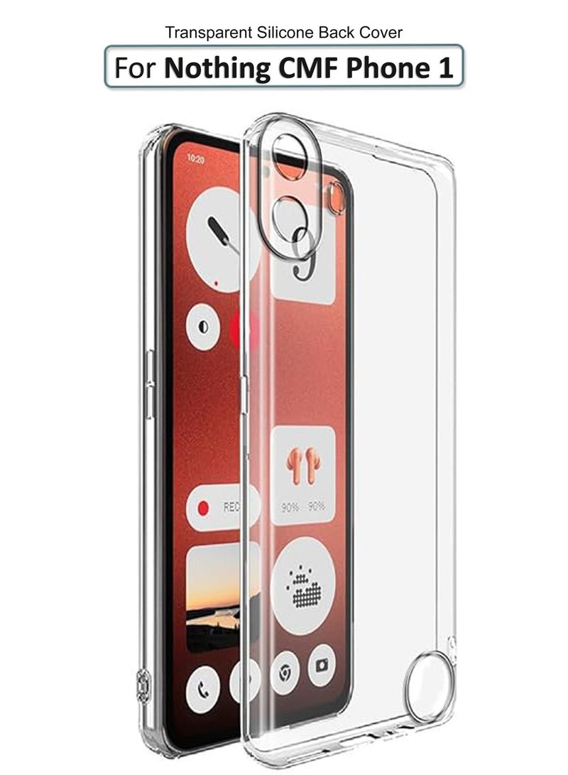 GMATE For Nothing CMF Phone 1 - Soft Flexible Transparent Silicone Protective Back Case Cover-Transparent - Image 1
