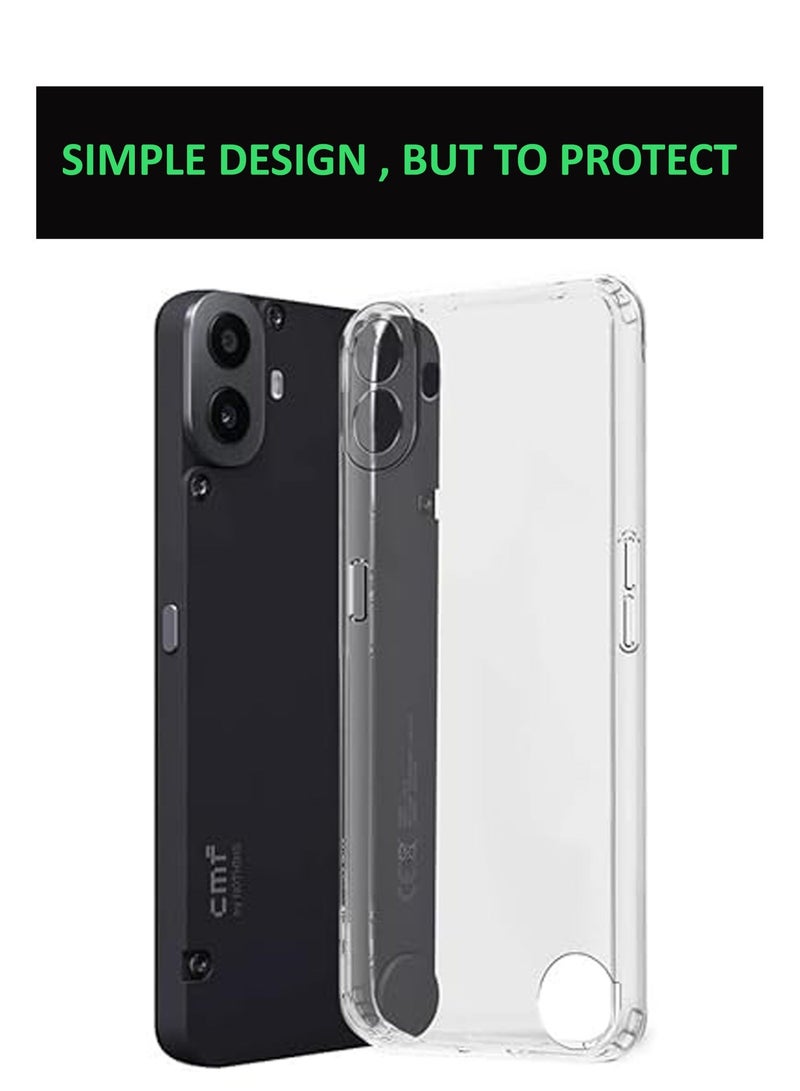 GMATE For Nothing CMF Phone 1 - Soft Flexible Transparent Silicone Protective Back Case Cover-Transparent - Image 3