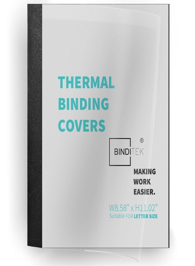 Binditek 10 Pack Thermal Binding Presentation Covers, 1/8 Inch Spine, Holds 30 Sheets, Ultra Clear Front Cover, Black Paper Back Cover, Letter Size, for Students and Coworkers - Image 1