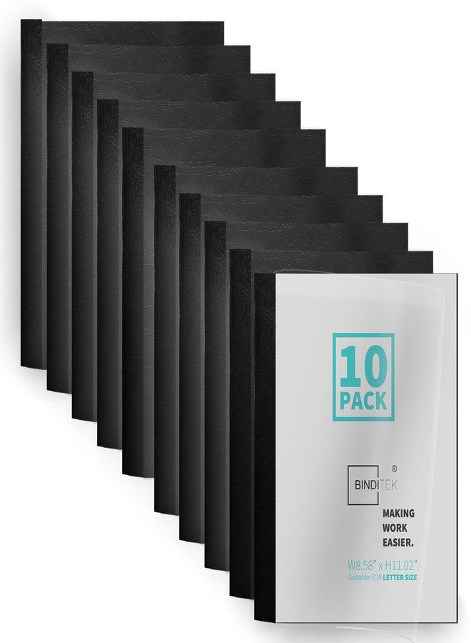 Binditek 10 Pack Thermal Binding Presentation Covers, 1/8 Inch Spine, Holds 30 Sheets, Ultra Clear Front Cover, Black Paper Back Cover, Letter Size, for Students and Coworkers - Image 2