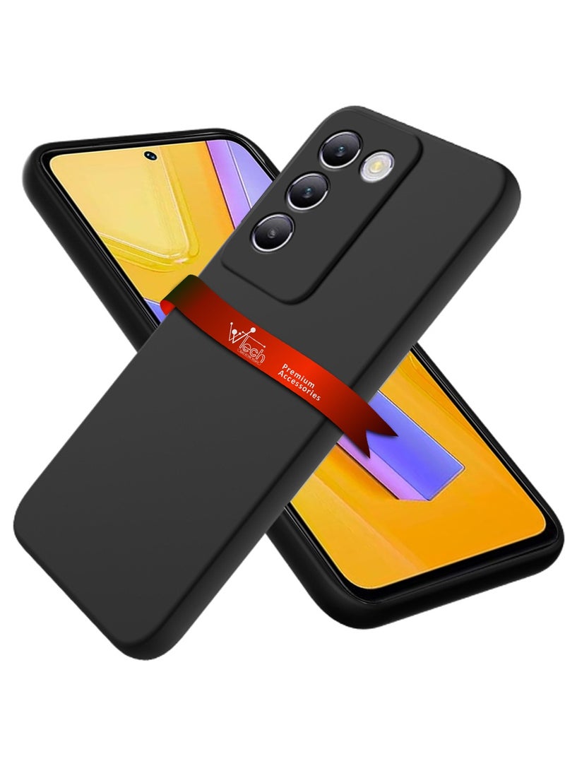 Wtech vivo V40 SE Premium Liquid Silicone Case Cover - Black - Image 1