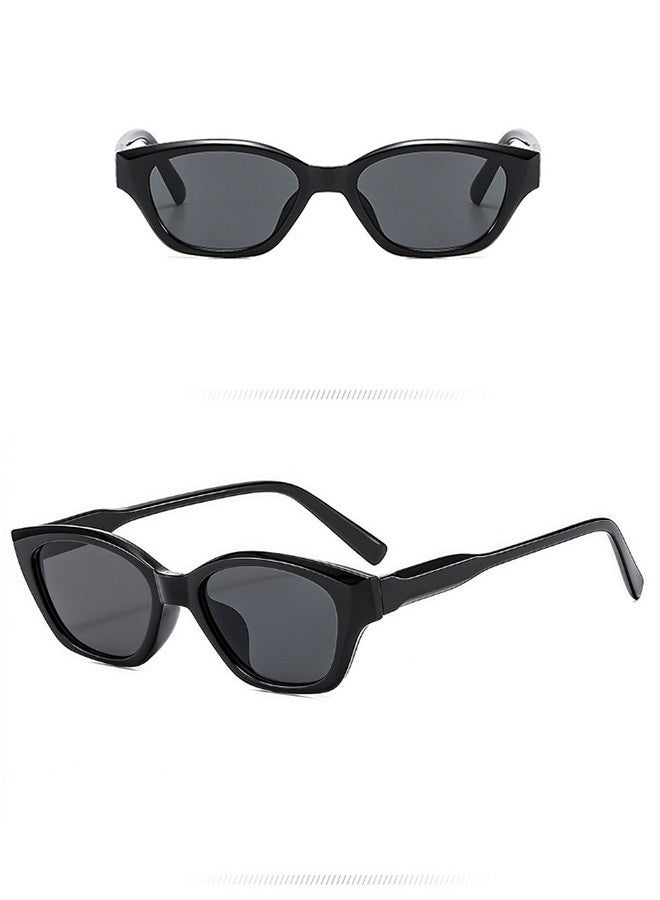 CIKJUK Cat Eye Sunglasses Women Retro Fashion Women's Men Sun Glasses Slim-Frame Sunglass Trendy Eye Glasses Shades UV400 Protection Sun Glas Black - Image 3
