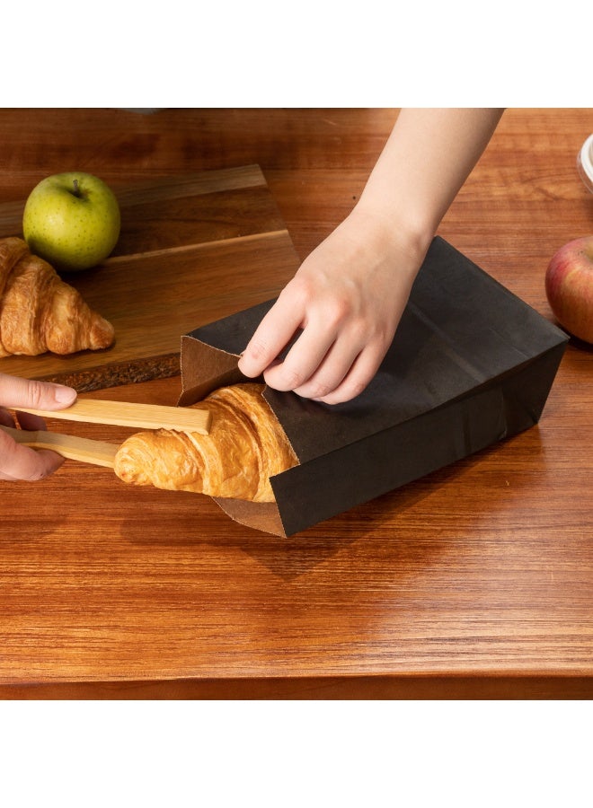 Restaurantware Bag Tek 4lb Paper Bags, 100 Disposable Lunch Bags - Small, For Lunches, Sandwiches, And Snacks, Black Paper Kraft Paper Bags, For Shopping, Party Favors, Or Gifts, - Image 4