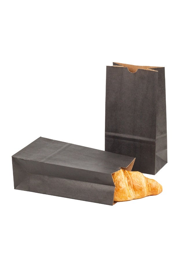 Restaurantware Bag Tek 4lb Paper Bags, 100 Disposable Lunch Bags - Small, For Lunches, Sandwiches, And Snacks, Black Paper Kraft Paper Bags, For Shopping, Party Favors, Or Gifts, - Image 1
