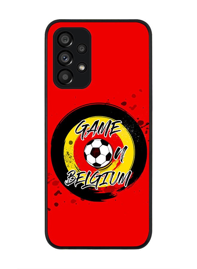 Stylizedd Rugged Black edge case for Samsung Galaxy A23 (LTE/4G) Slim fit Soft Case Flexible Rubber Edges Anti Drop TPU Gel Thin Cover - Game on Belgium - Image 1