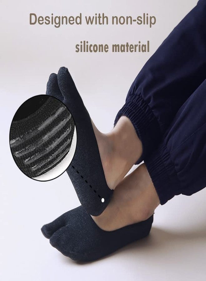 إف فلامي جوارب فلامي النسائية القطنية ذات الإصبعين، 3 أزواج (أسود) - Image 4