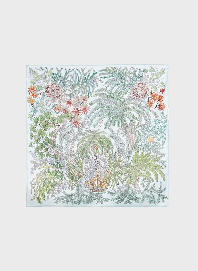 ELLA Tropical Print Silky Scarf