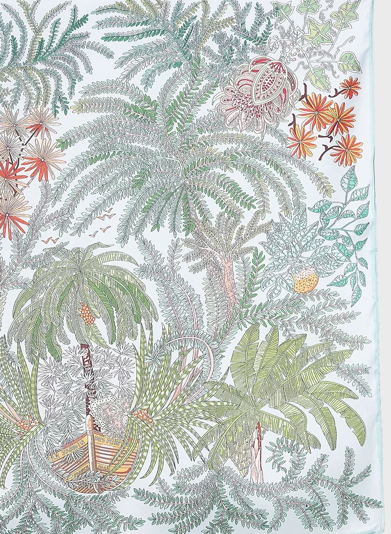 ELLA Tropical Print Silky Scarf