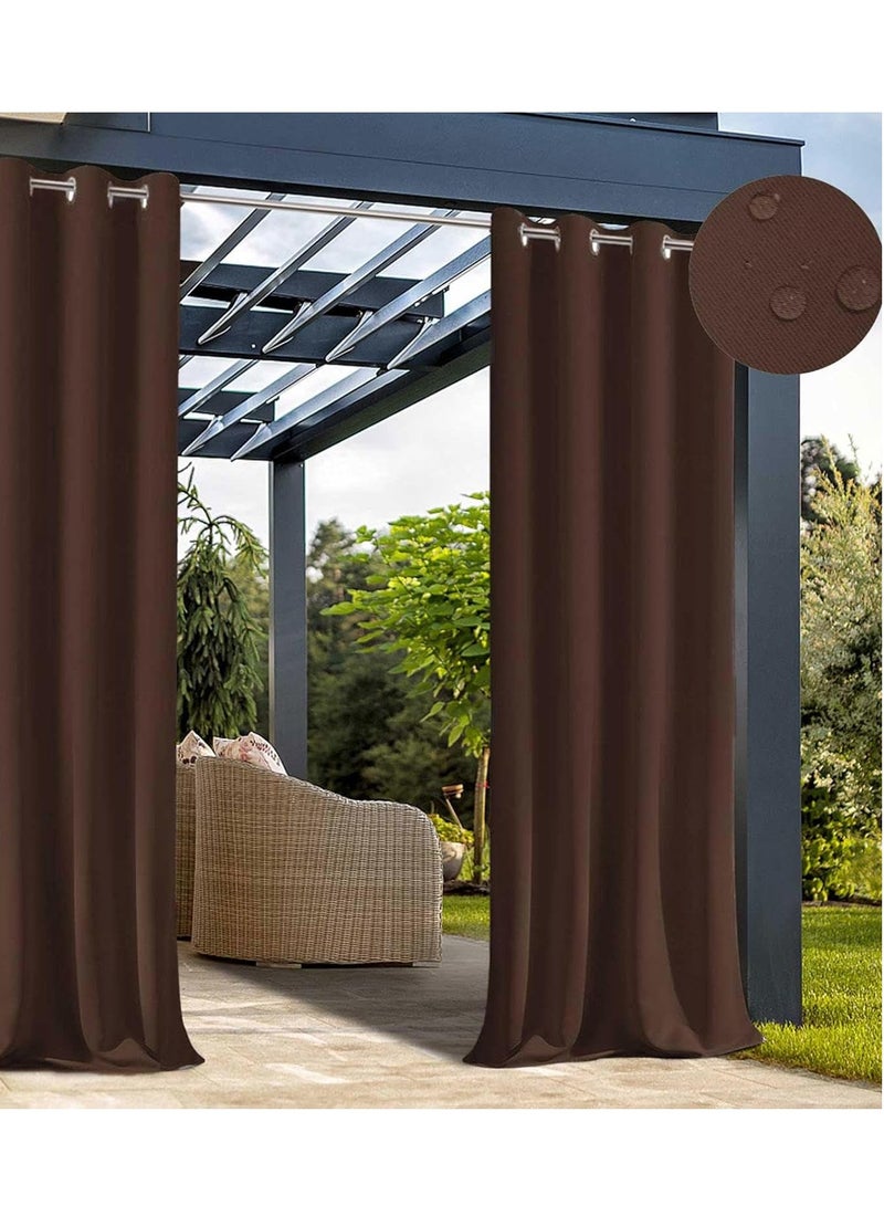 Gerenic Outdoor Curtains Waterproof Blackout Thermal Insulated Gazebo Shade with Grommets Windproof Blackout Curtain for Indoor Privacy Curtain for Bedroom, Pergola, Porch, Patio, Balcony, Garden (1 Panel) - Image 1