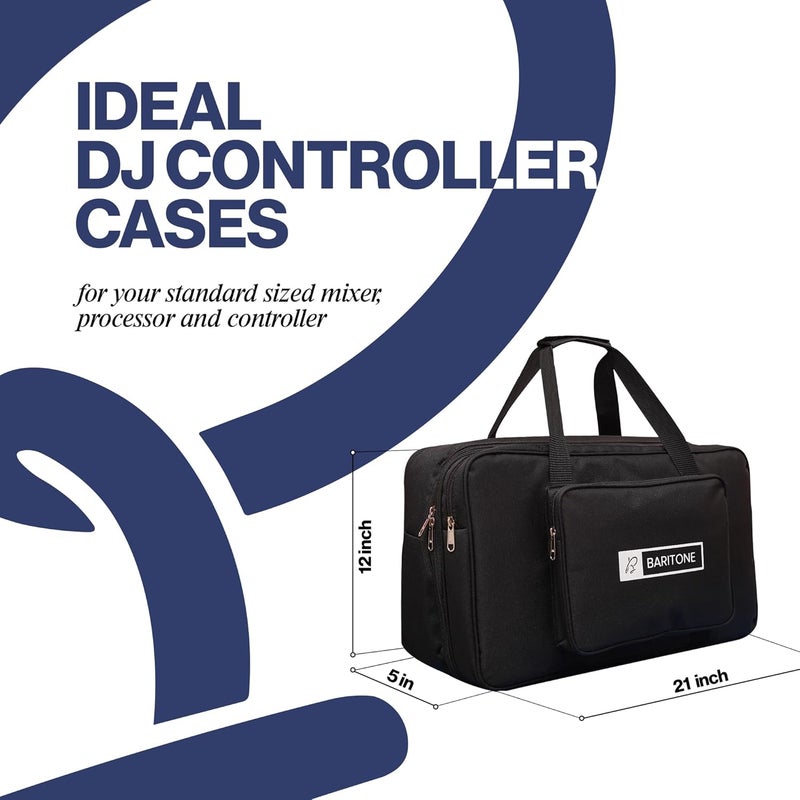 Baritone حقيبة جيغ من البوليستر لجهاز التحكم في دي جي بايونير DDJ-400، DDJ-SB2، DDJ-SB3 (حجم الحقيبة 21X12X5 بوصة) حقيبة/حقيبة جيغ/حقيبة ناعمة، سوداء - Image 3