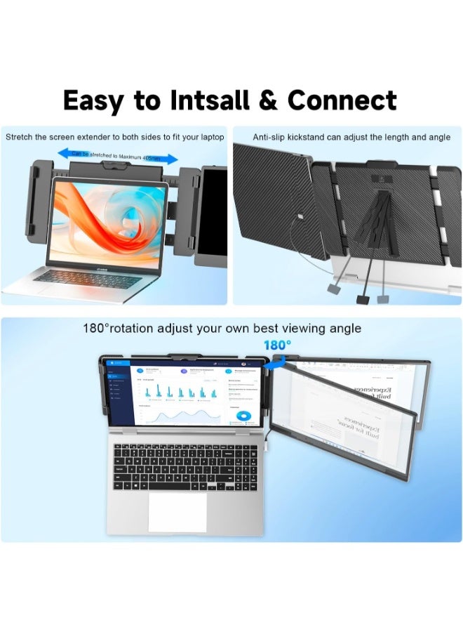 14" Laptop Screen Extender, FHD 1080P IPS Dual Monitor for 13-17" Laptops, Portable Display with HDMI/USB-C Plug & Play, Compatible with Windows, macOS, Android, Switch, PS5  - Image 4