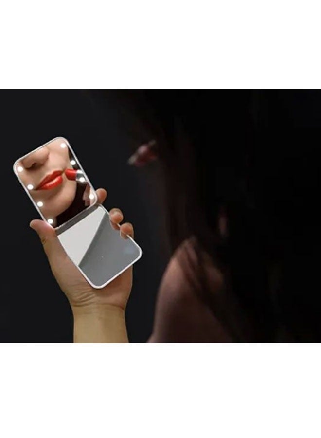 LED Folding Makeup Mirror Black - Image 4