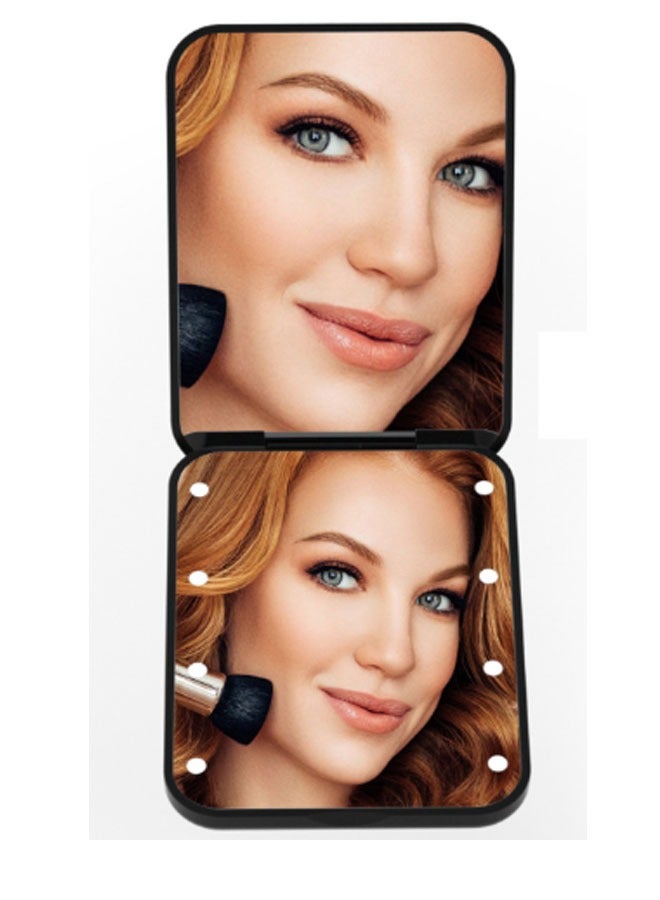 LED Folding Makeup Mirror Black - Image 5